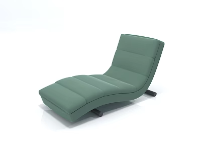 Modern Green Lazy Sofa Comfortable Upholstered Design With Black Support Legs 3d model