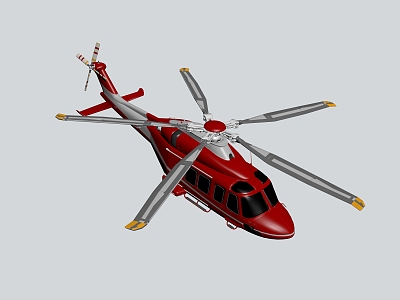 Helicopter Aircraft Passenger Aircraft Vehicle Red Aircraft model