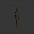 Realistic Long Neck Dinosaur 3D Model With Gray Body And Red Markings
