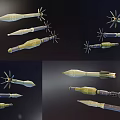 missile warhead combination weapon tool missile intercontinental missile warhead 3d model