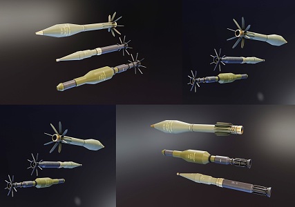 missile warhead combination weapon tool missile intercontinental missile warhead 3d model