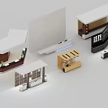 Modern Reception Desk Designs With Wooden Counter Glass Panel And LED Strip Lights