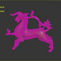 Elegant Golden Unicorn Sculpture With Decorative Horn And Leafy Tail Design