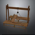 Wooden Frame Equipment With Hanging Rope Device And Plank Platform