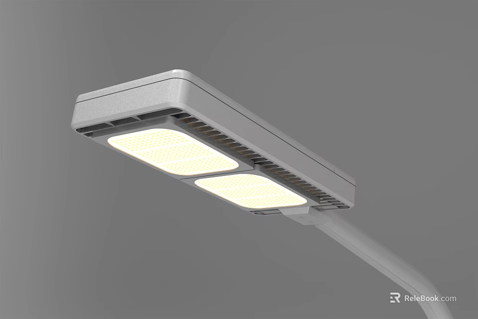 Modern Outdoor LED Street Light With Dual Bright Panels And Durable Design 3d model 