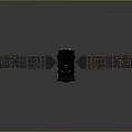 Satellite 3D Model Equipment with Black Body and Solar Panels on Gray Background