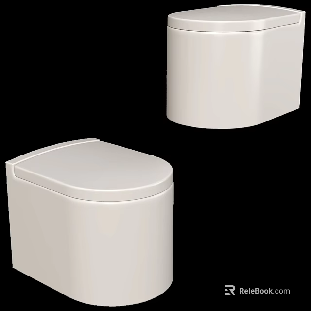 Modern White Toilet With Sleek Design And Smooth Ceramic Surface Finish 3d model 