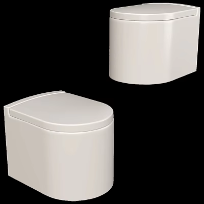 Modern White Toilet With Sleek Design And Smooth Ceramic Surface Finish 3d model