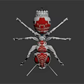 Red and White Mechanical Ant Robot With Long Antennae And Mechanical Legs