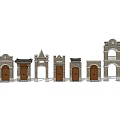 Diverse Style Entrance Gates With Traditional Modern Architectural Elements And Ornate Details