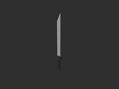 Sharp Blade Weapon Made Of Stainless Steel With Black Handle Design 3d model