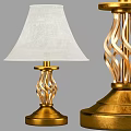 Elegant Gold Table Lamp With White Shade And Twisted Metal Base Design