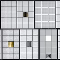Various Modern Interior Suspended Ceiling Designs With Grid Patterns Grilles And Vents 3d model
