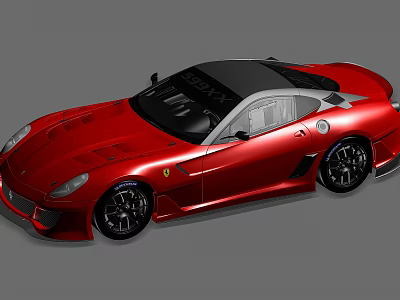 Red Ferrari Sports Car With Black Roof Sleek Aerodynamic Design And Sporty Wheels 3d model