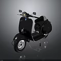 Classic Black Vintage Scooter With Silver Accents And Retro Design