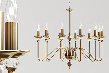 Jane Europe chandelier gold chandelier 3d model
