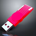 Red Portable USB Flash Drive High Speed Storage for Mobile Digital Devices 3d model