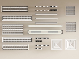 Grille lamp embedded grille lamp tube 3d model