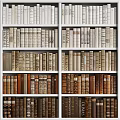 Wooden Bookshelf With Multiple Shelves And Neatly Arranged Various Colored Books
