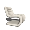 Modern Plush Lounge Chair With Curved Design And Sleek Integrated Structure