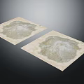 Two Square Decorative Prints With Mountain Pattern On Light Background