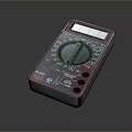 Professional Black Computer Multimeter with Digital Display Knob and Buttons Design 3d model