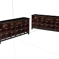 Dark Wooden Storage Cabinets With Multiple Drawers And Traditional Design