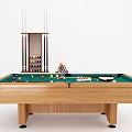 Professional Billiard Sports Equipment Wooden Pool Table With Green Felt Surface And Cue Rack