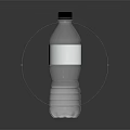 Clear Plastic Bottled Water with Blue Cap and White Label on Black Background