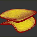 Modern Yellow Decorative Object With Unique Curved Glossy Stacked Design