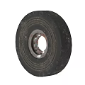 Old Worn Tire With Rusty Rim And Tread Pattern Details 3d model