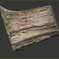 Rustic Wooden Stump With Natural Texture And Visible Tree Rings And Mossy Bark