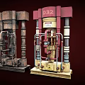 Old And New Industrial Equipment With D32 Label Pipes And Base Structures