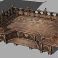 Traditional Chinese Carved Wooden Bed With Intricate Designs And Ornate Side Railings