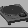 Modern Vinyl Turntable Audio Player with Sleek Black Silver Design and Stable Base