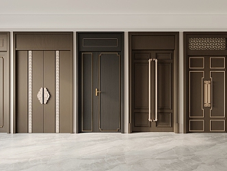 New Chinese Double Door 3d model