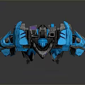 Blue And Black Robot With Glowing Blue Parts And Mechanical Structure