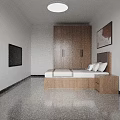 Traditional Office Interior With Leather Sofa Wooden Desk Computer Wall Painting And Coffee Table
