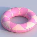 Inflatable Pink And Light Pink Triangle Pattern Swim Ring As Sports Equipment