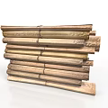 Natural Stacked Wooden Pieces Tied With Ropes For Daily Household Use