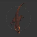 Cartoon Dinosaur Character 3D Model With Red Purple Body Spiked Back And Fierce Expression