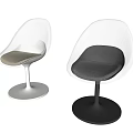 Modern Transparent Leisure Chairs With Black And White Bases And Sleek Design