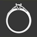 Elegant White Ring With Diamond Setting And Intricate Design For Daily Use 3d model