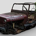 The burned jeep 3d model