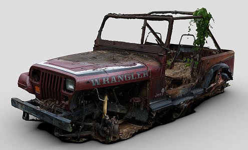 The burned jeep 3d model