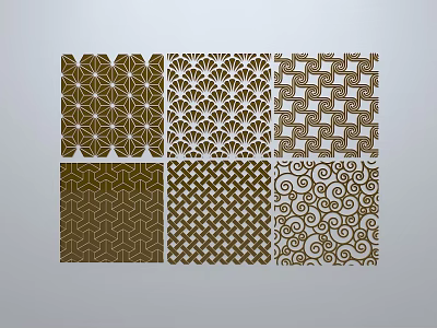 Chinese-style window grilles line silhouette pane window sill border engraved window edge strip construction 3d model