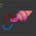 Golden Cone Shaped Clothing Accessory With Loop Detail And Shiny Metallic Finish