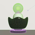 Decorative Lamp with White Spherical Shade and Black Petal Shaped Base in Modern Minimalist Design