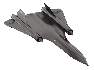 Black Sleek Fighter Jet Model With Twin Engines Aerodynamic Wings And American Flag Decal 3d model