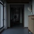 Modern Store Front Desk Interior With Wooden Shelves Bench And Large Window